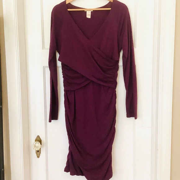 Sundance Eternal Compliments Ruched Plum Purple lined dress S flattering bodycon - Picture 11 of 11